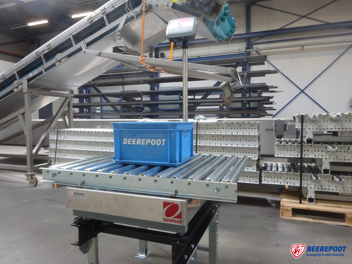 Rollenbaan met weging